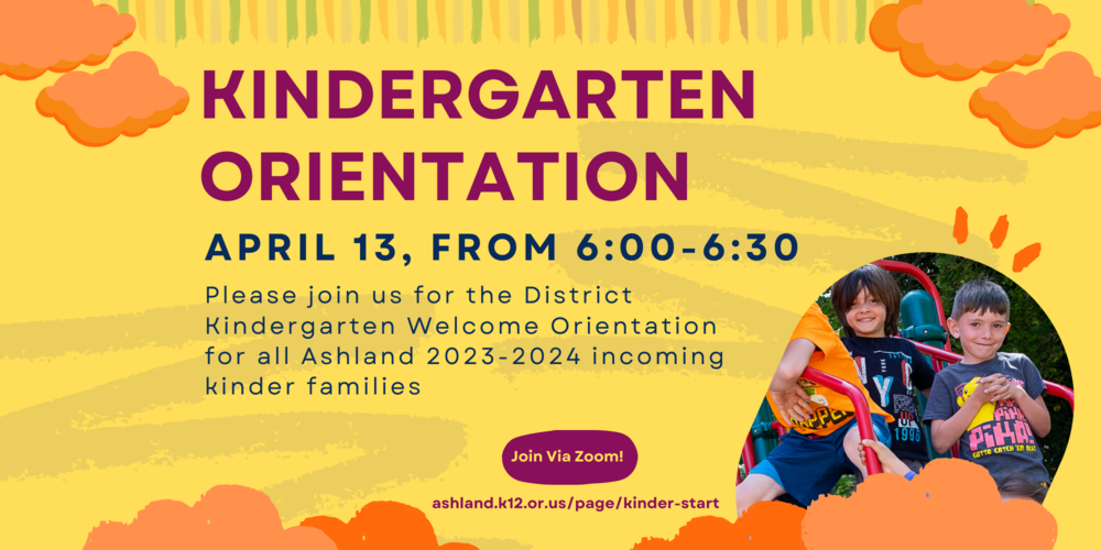 ​🎈👦👧 Get ready for Kindergarten, Ashland families! 🎒📚  We're excited to invite all incoming kindergarten families for the 2023-2024 school year to our District Kindergarten Welcome Orientation! 🎉  📅 Mark your calendars:  Date: April 13th  Time: 6:00 PM - 6:30 PM  Join us on Zoom to learn more about our wonderful kindergarten program and get answers to any questions you may have. This is a fantastic opportunity to learn more about what to expect in the upcoming school year and to virtually meet fellow parents and our dedicated staff.  Zoom link: https://asdconnect-org.zoom.us...  We can't wait to welcome our littlest learners to the Ashland family! See you there! 👋💙  #KindergartenOrientation #AshlandSchoolDistrict #FutureStudents