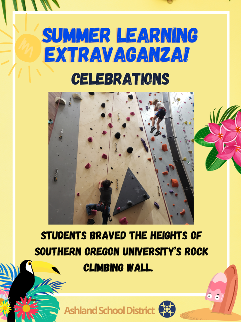 Students braved the heights of Southern Oregon University’s rock climbing wall.  