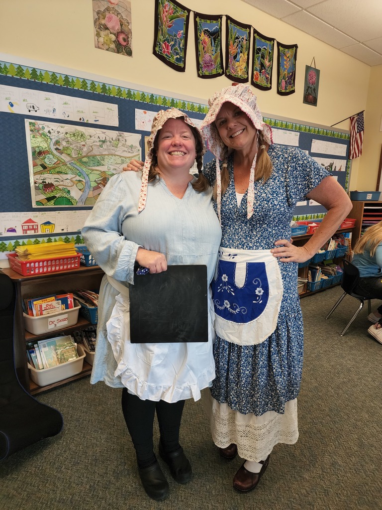 The Second Grade teachers at Bellview, Ellen Gayton and Ingrid Hansen, have transformed their classroom into an 1893 one room schoolhouse, complete with chalkboards and  hot biscui