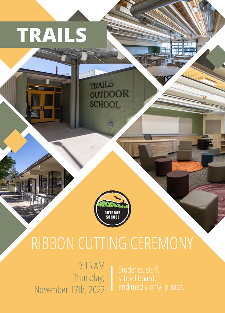 RIBBON CUTTING CEREMONY 9:15 AM Thursday, November 17th, 2022 Students, staff, school board, and media only, please.