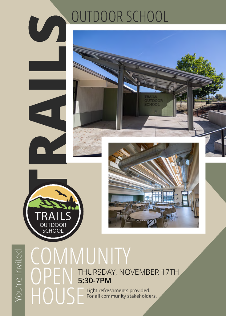 You’re Invited! TRAILS Community Open House THURSDAY, NOVEMBER 17TH 5:30-7PM For all community stakeholders.  Light refreshments provided.