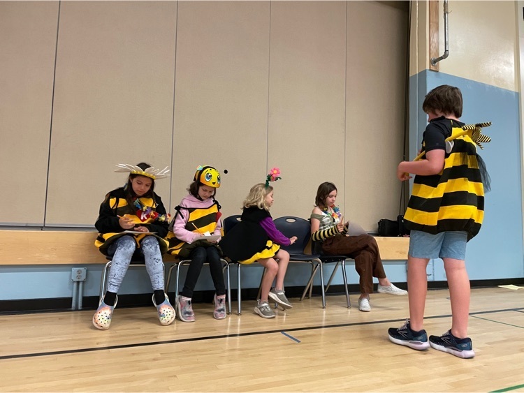 5th grade bees showing a skit on kindness 